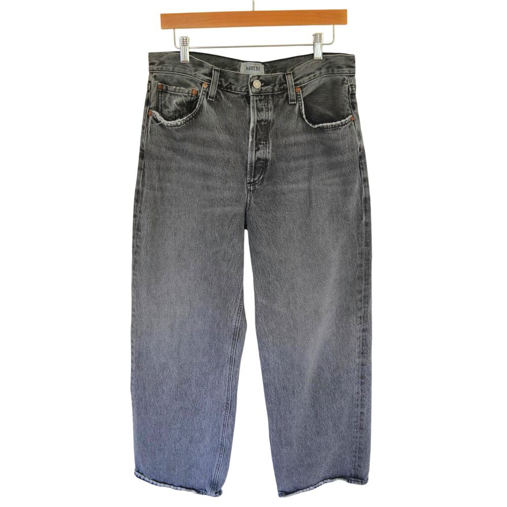 Agolde Low Slung Baggy Jeans Faded Black Size 28